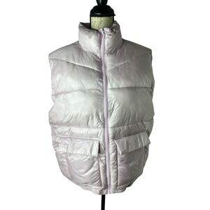 Stunning H&M PEARL PINK CROPPED QUILTED‎ PUFFER VEST S